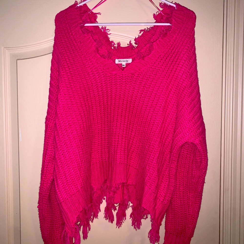 Pink sweater!